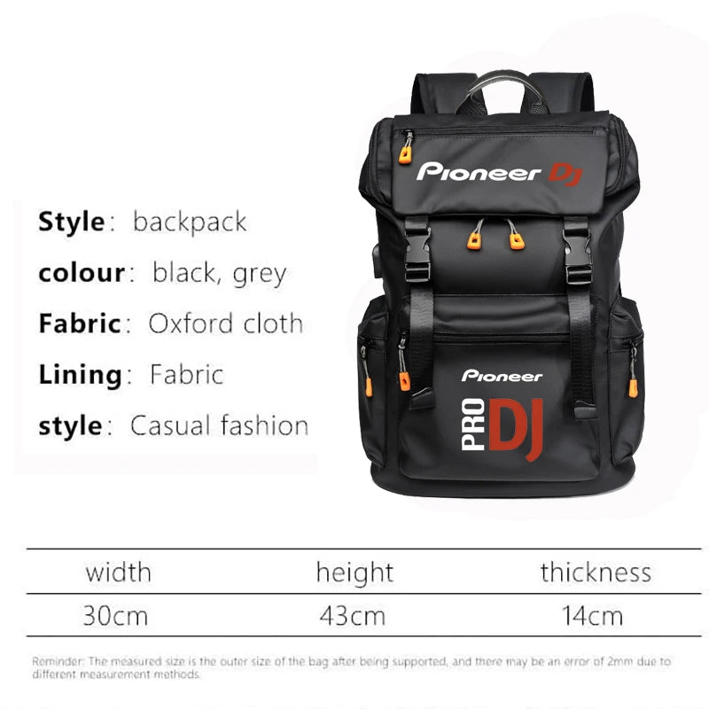 2025 Pioneer DJ Pro Large Capacity Fashion Multi-Purpose Travel Outdoor Walking Camping Backpack Waterproof Bag Quality Backpack