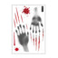 Halloween Sticker Ghost Shadow Blood Handprint Window Glass Sticker Traceless Scary Red Blood Print Window Wall Decal Decoration