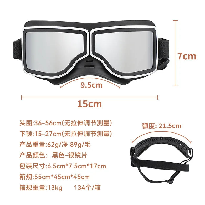 Pet Glasses New Dog Locomotive Glasses Sunglasses Medium and Large Dog Goggles Windproof Sunscreen Pet Accessories
