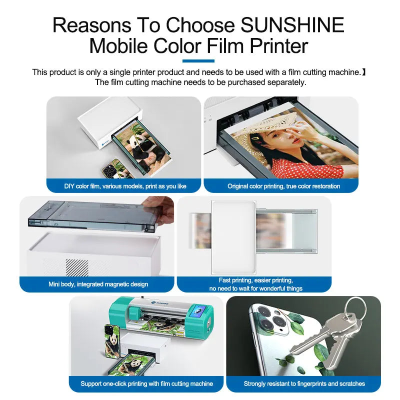 SUNSHINE C1 Mini HD Color Printer DIY Wifi Direct Connection Portable Mini Mobile Phone Back Film Printing Sticker New