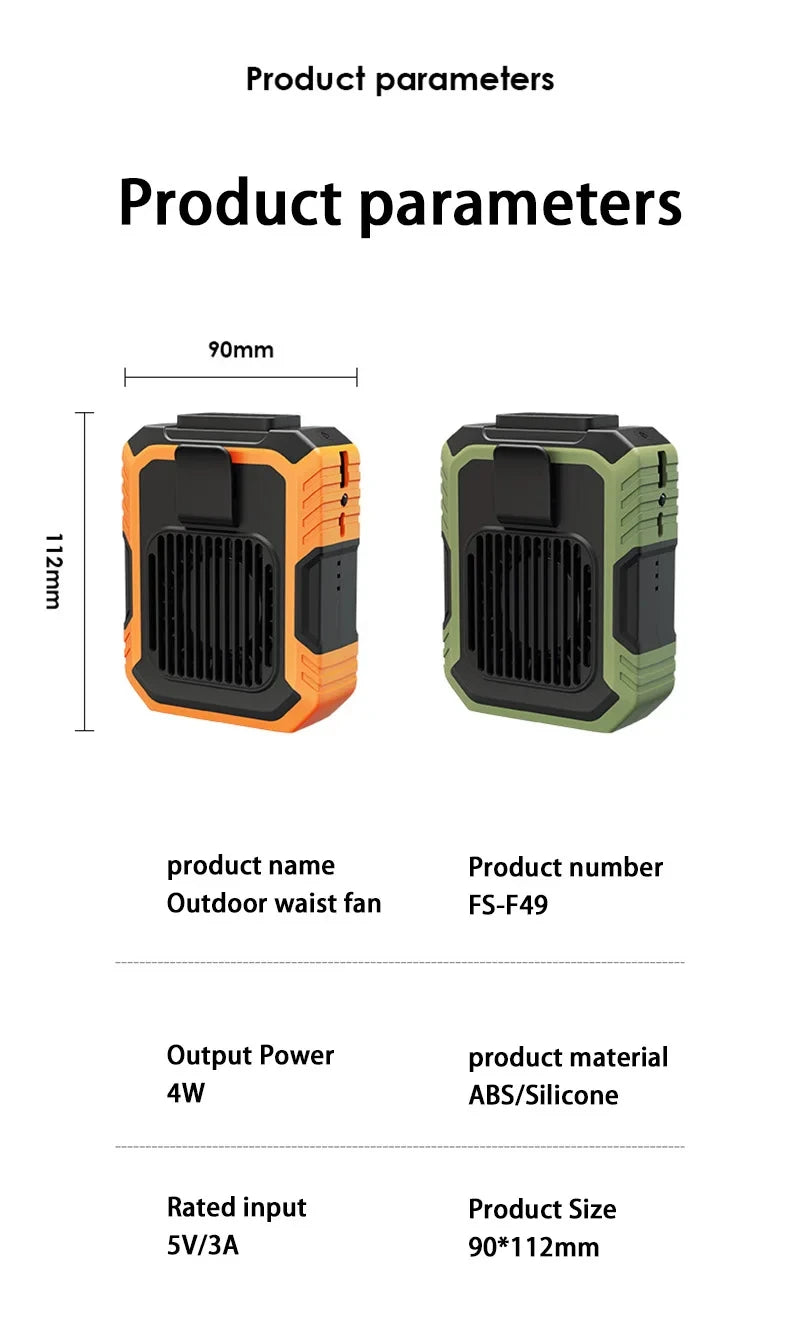 Xiaomi MIJIA 4000mAh Outdoor Hanging Neck Waist Clip Fan Wearable Portable Fans 3 Speed USB Rechargeable Emergency Mobile Power