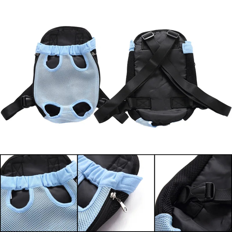 Adjustable Dog Front Carrier Legs Out Dog Breathable Portable Travel Pet Dog Carrier Backpack Mesh Carrier for Dog Cats Outdoor