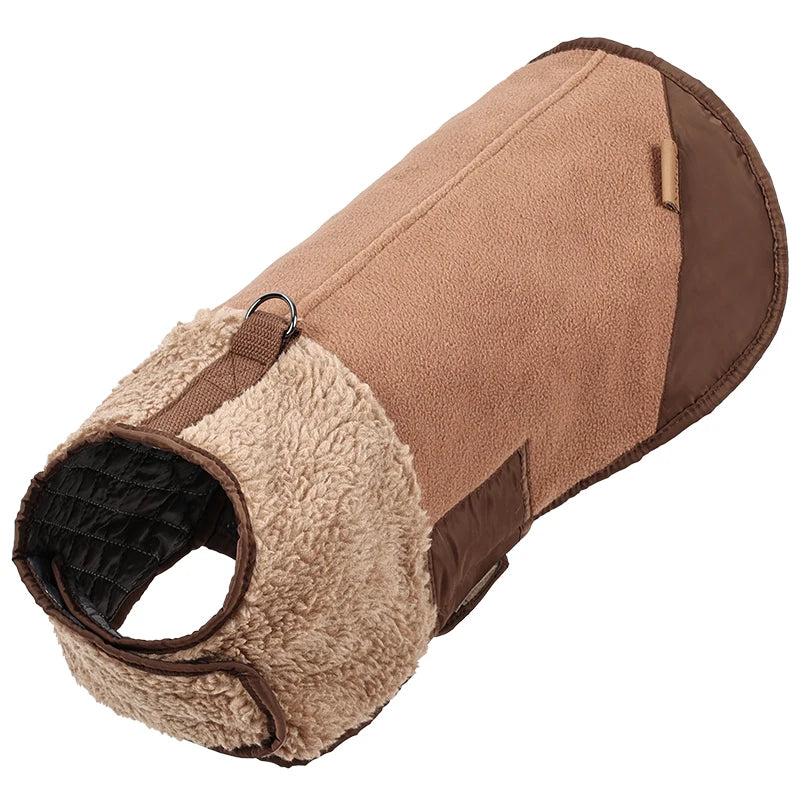 Winter Dogs Clothes Outdoor Cold Proof Warm Dog Jacket With Fleece Cotton Lining Double Sided Wearable Vest Puppy Clothing Coats