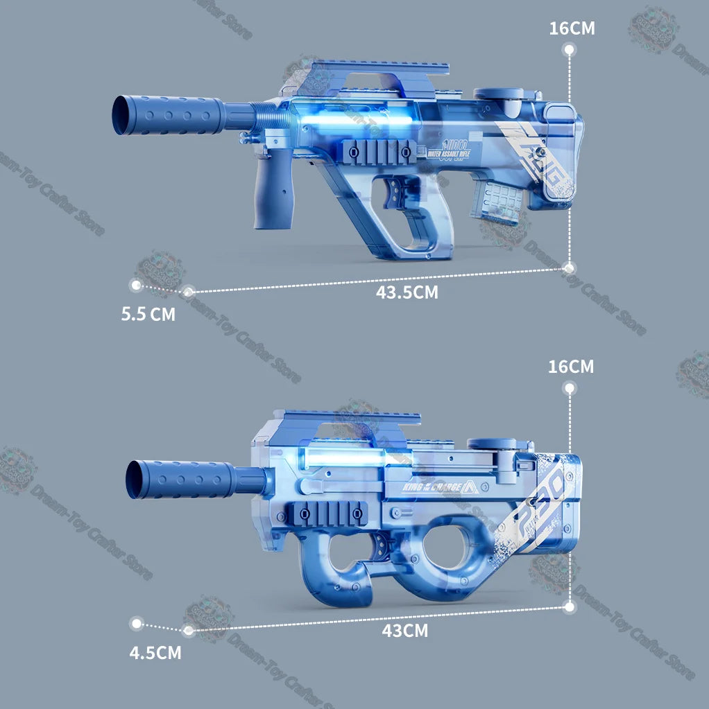 P90 Electric Water Gun Toy AUG Style Large Size Automatic Blaster Outdoor Soaker Splash Shooting Beach Play Soaking Festival Fun