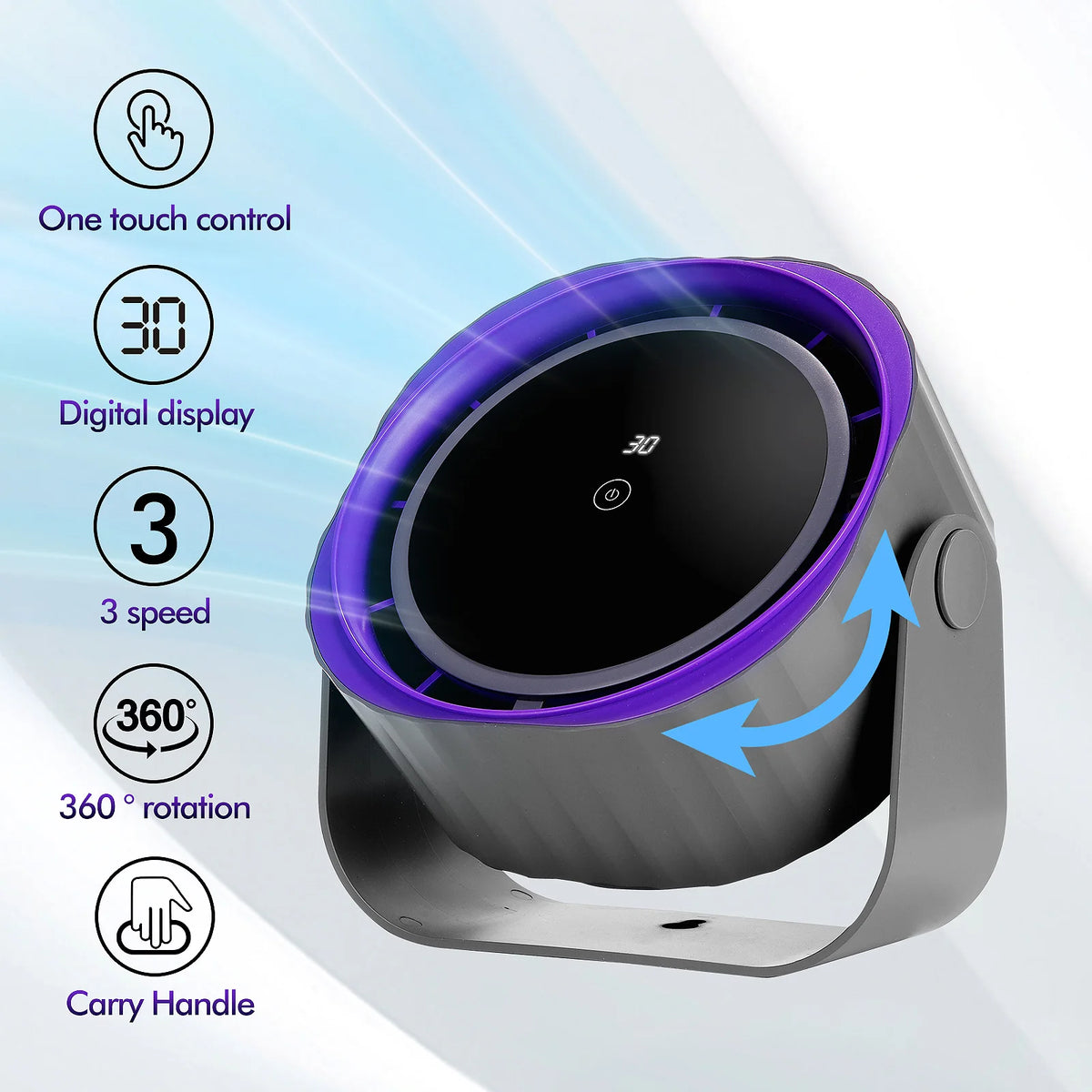 Clip on Fan for Bedroom 70ft Powerful Airflow 120 Speed Rechargeable 360° Adjustable 35db Quiet Table Desktop Fans for Summer