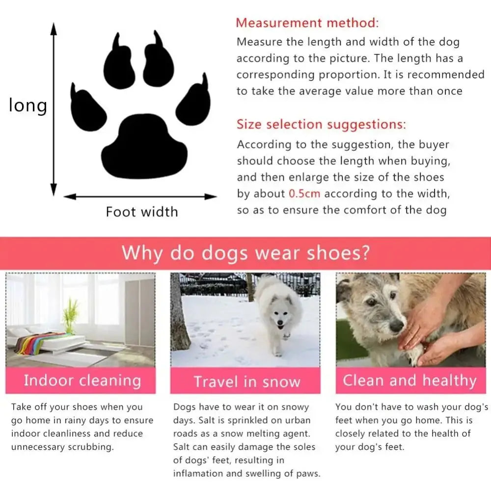 High Quality 4PCS/Set Pet Shoes Waterproof with Adjustable Drawstring Puppy Pet Dogs Boots Cute Breathable Pet Supplies Pets