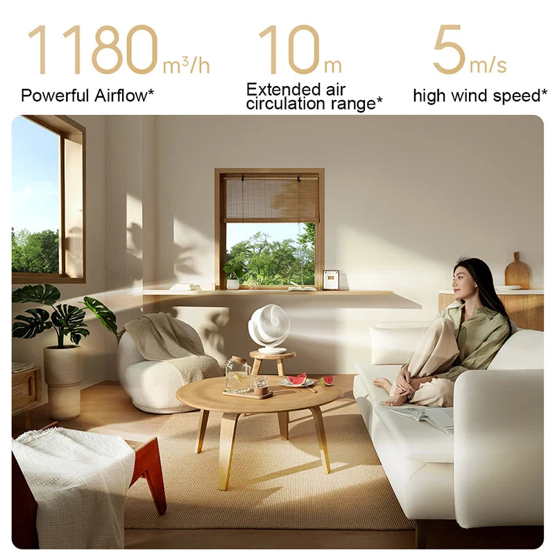 XIAOMI MIJIA DC Inverter Desktop Circulating Fan，Home Desktop Fans，Intelligent Three-dimensional Air Supply，Support MI HOME App