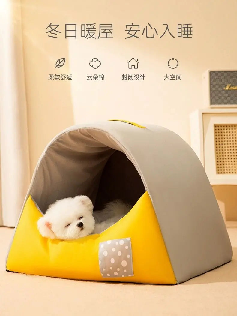 Dog Kennel for All Seasons, Removable and Washable Cat Kennel, Teddy Small Dog Winter Warm Enclosed Pet Winter Dog House