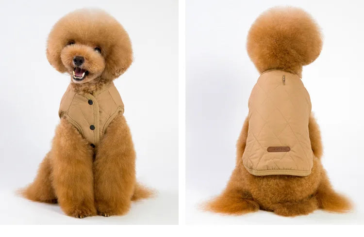 Jacket and Underwear Dog Clothes Autumn and Winter Clothes Small Medium Dog Fleece-lined Thickened Pet Vest Cotton Vest