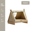 Wooden Oxford Cloth Dog Bed  Elevated Moisture-Proof Tent Enclosed Safety House  All-Season  Dog Shelter with Frame Support