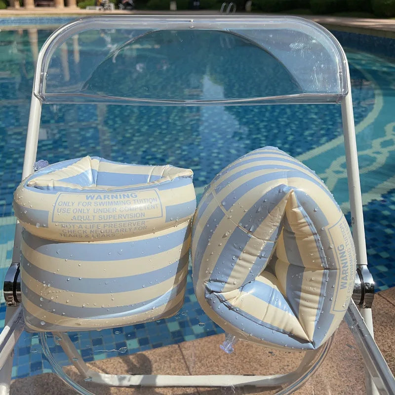 Double Airbag Safety Swim Arm Floats Thickened Inflatable Swimming Sleeve with Dual Chambers Infant Toddler Floating Ring