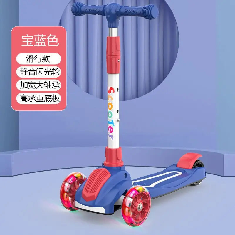 Cycling City 2-12 Years Old Children's Scooter Foldable Scooter With Music Light 3-wheel Scooter 4-speed Adjustable Balance Car