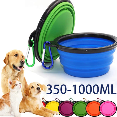 Portable Folding Silicone Dog Feeder Bowl