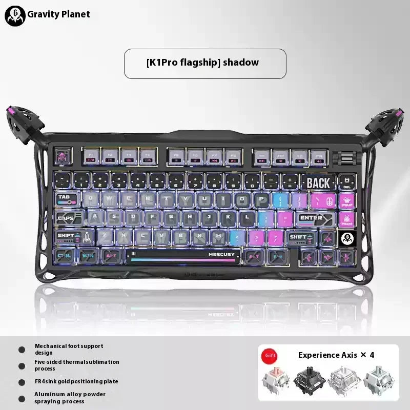 Gravity Planet Cocoon Breaking 75k1pro Mechanical Keyboard Competition Blog Manufacturing Aluminum Alloy Wireless Gaming Mouse