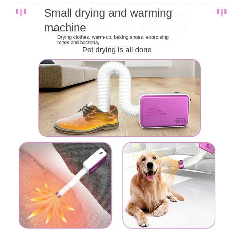 110V Pet Dryer Machine 3-in-1 - Portable Low Noise Hair Dryer & Heater for Dogs/Cats, CE/FCC Certified with Overheat Protection