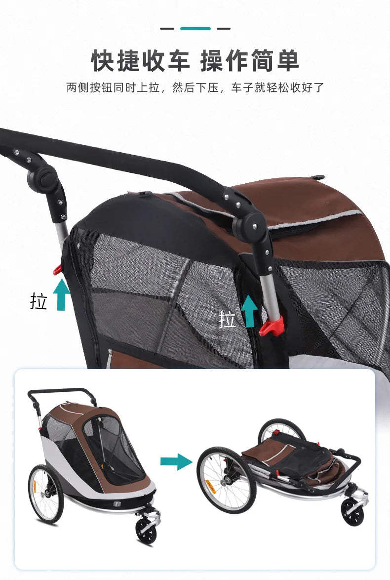 Spacious Pet Trailers - Connects to Bicycles