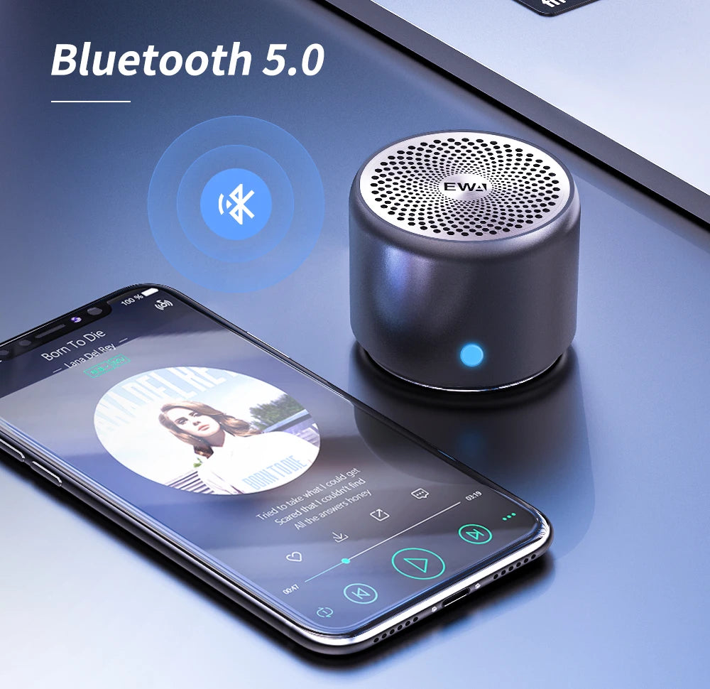 xx9 EWA A106 Pro Mini Bluetooth Speaker with Custom Bass Radiator, IPX7 Waterproof, Super Portable Speakers, Travel Case Packed