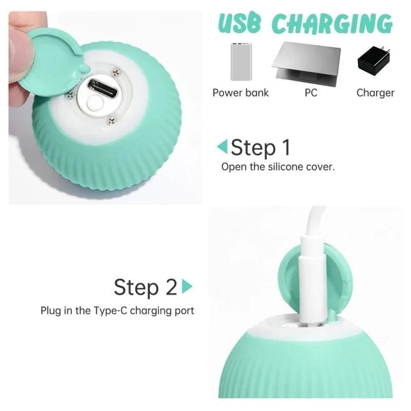 2023 NEW Electric Dog Toys Smart Puppy Ball Toys For Cat Small Dogs Funny Auto Rolling Ball Self-moving Puppy Games Toys Pe