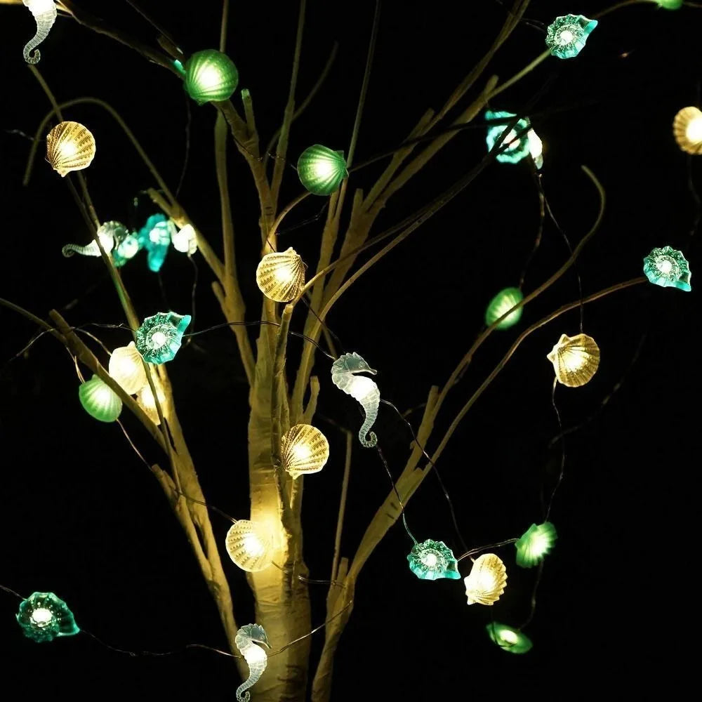Plastic Lamp Shell String Lights Ocean Series 30 Lights LED Lights Everbright Battery Box Power Supply String Lamp Home/Outdoor