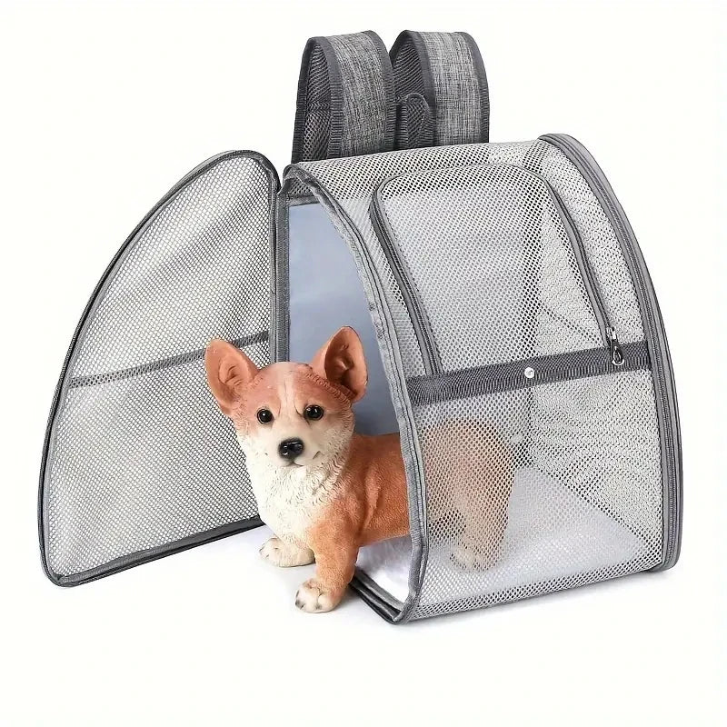 Mesh Breathable Double Shoulder Pet Backpack