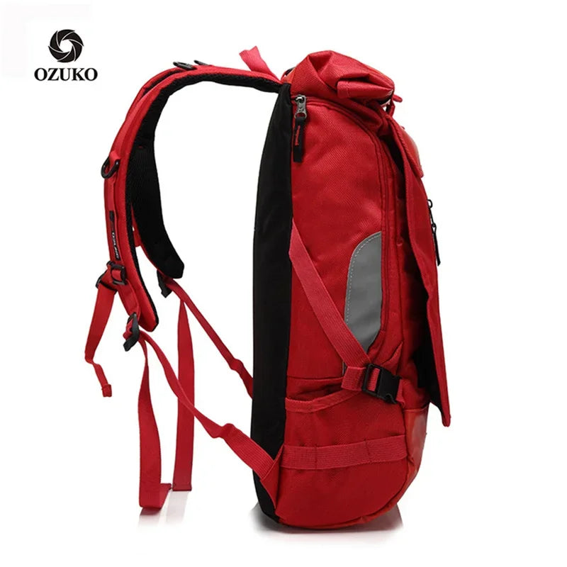 OZUKO Schoolbag for Teenager 15.6 inch Laptop Water   Backpack 49*28*14 Men   Student Backpacks Male Travel Mochila Fashion