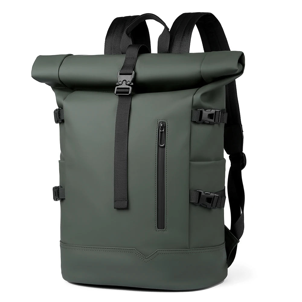 Waterproof Durable Outdoor Backpack Roll Top Fashion Casual Backpack for Hiking Travel Men Women Daily Commute
