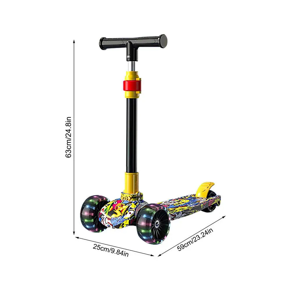 Children Scooter Adjustable Children Kick Scooter Foldable Boys And Girls Aged 2-12 Years Old Outdoor Cycling Scooter For