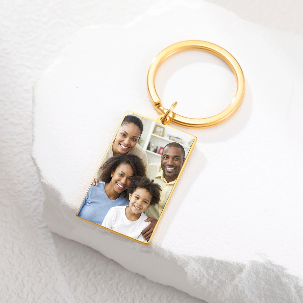 Print Demand Photo Keychain Personalized Custom Gift For Women Men Mother Father Dad Kid Child Family Stainless Steel Key Ring