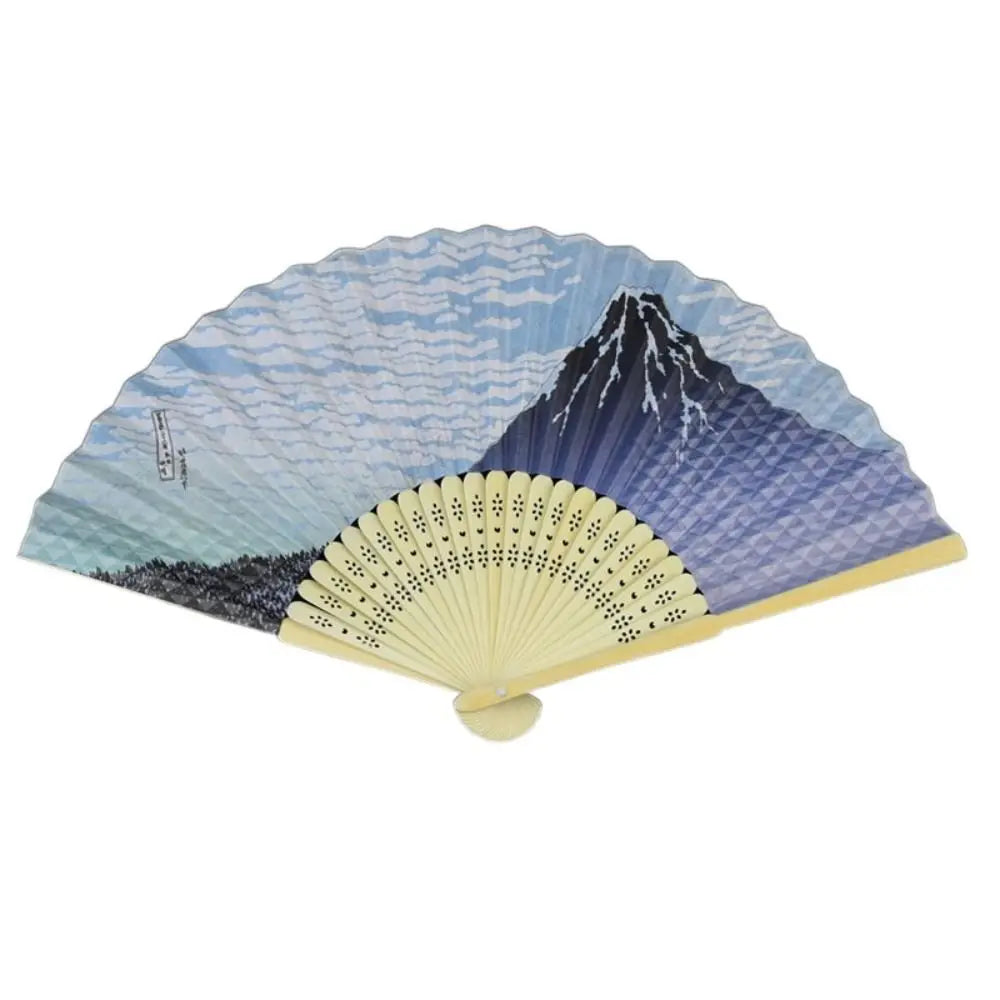 Portable Bamboo Folding Fan Bamboo Handle Japanese Style Props Fan Paper Home Decoration Fan