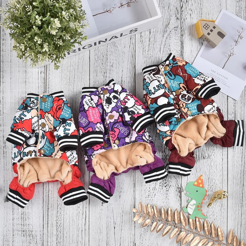 Windproof Dog Costume Cute Autumn Snow Winter Soft Warm Pet Coat Overall Down Parkas For Little Small Puppy Animal Drop Shipping
