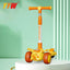 For 2-8 Years Children Cycling Kick Scooter With Seat And Pusher Flash Wheels Board Adjustable Height Kid Foot Pedal Scooters