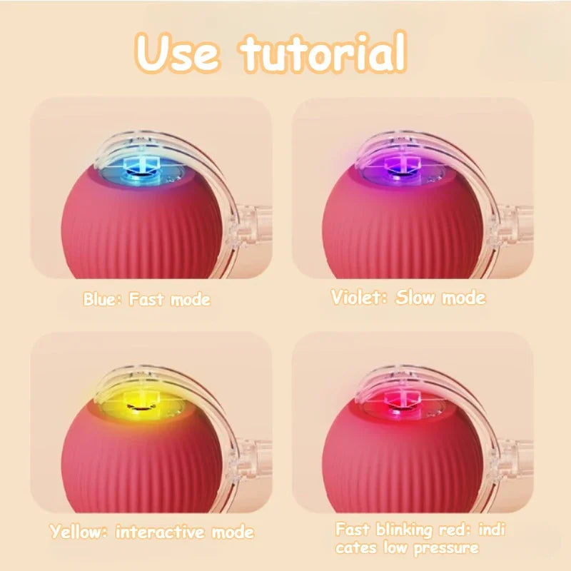 Rechargeable Interactive Pet Toy: Electric Automatic Rolling CatBall with Simulated Tail for Feline Entertainment and Engagement
