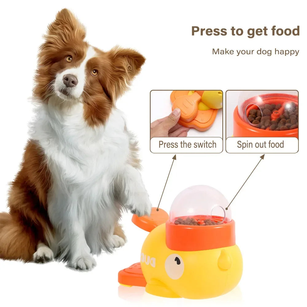 Interactive Dog Toy Durable Plastic Pet Food Feeder Puzzle Game Suitable for Cat Dog Duck Design Dog Snack Distribution Toy Pet