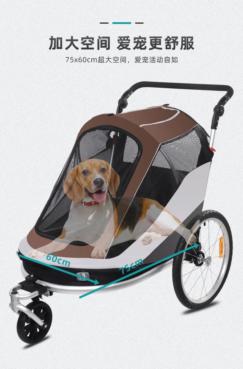 Spacious Pet Trailers - Connects to Bicycles