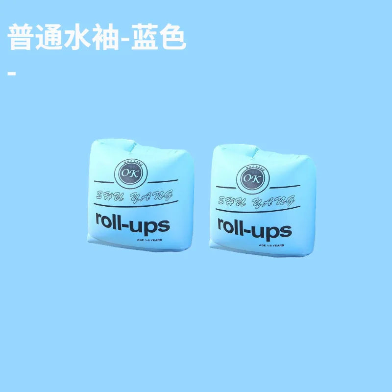 Double Airbag Safety Swim Arm Floats Thickened Inflatable Swimming Sleeve with Dual Chambers Infant Toddler Floating Ring