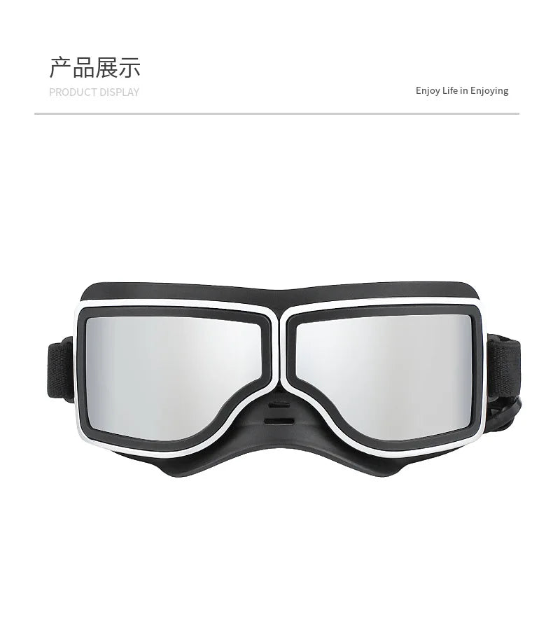 Pet Glasses New Dog Locomotive Glasses Sunglasses Medium and Large Dog Goggles Windproof Sunscreen Pet Accessories