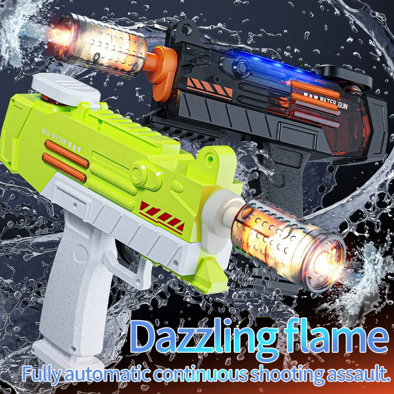 Electric UZI Flamethrower Water Gun Toy High-Power Full Automatic Water Shooter Outdoor Games for Kids Adults Summer Fun Toys