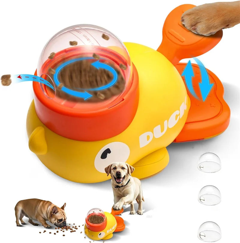 Dog Interactive Treat Dispenser Toy, Food Puzzle Slow Feeder, 2-in-1 Durable Cute Duck Shaped Design for Small Medium Dogs and Cats, Interactive IQ Training Reduces Bloating