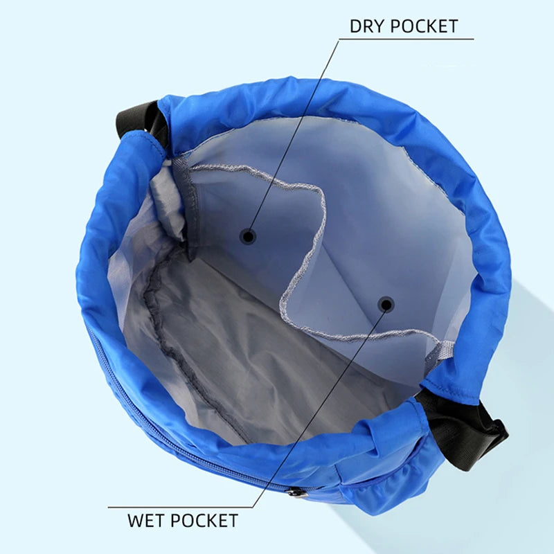 Kids Swimming Backpack Children Dry Wet Sports Gym Fitness Bag Waterproof Beach Shoulder Rucksack  Cartoon Travel Duffel Pack
