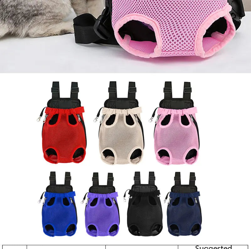 Adjustable Dog Front Carrier Legs Out Dog Breathable Portable Travel Pet Dog Carrier Backpack Mesh Carrier for Dog Cats Outdoor