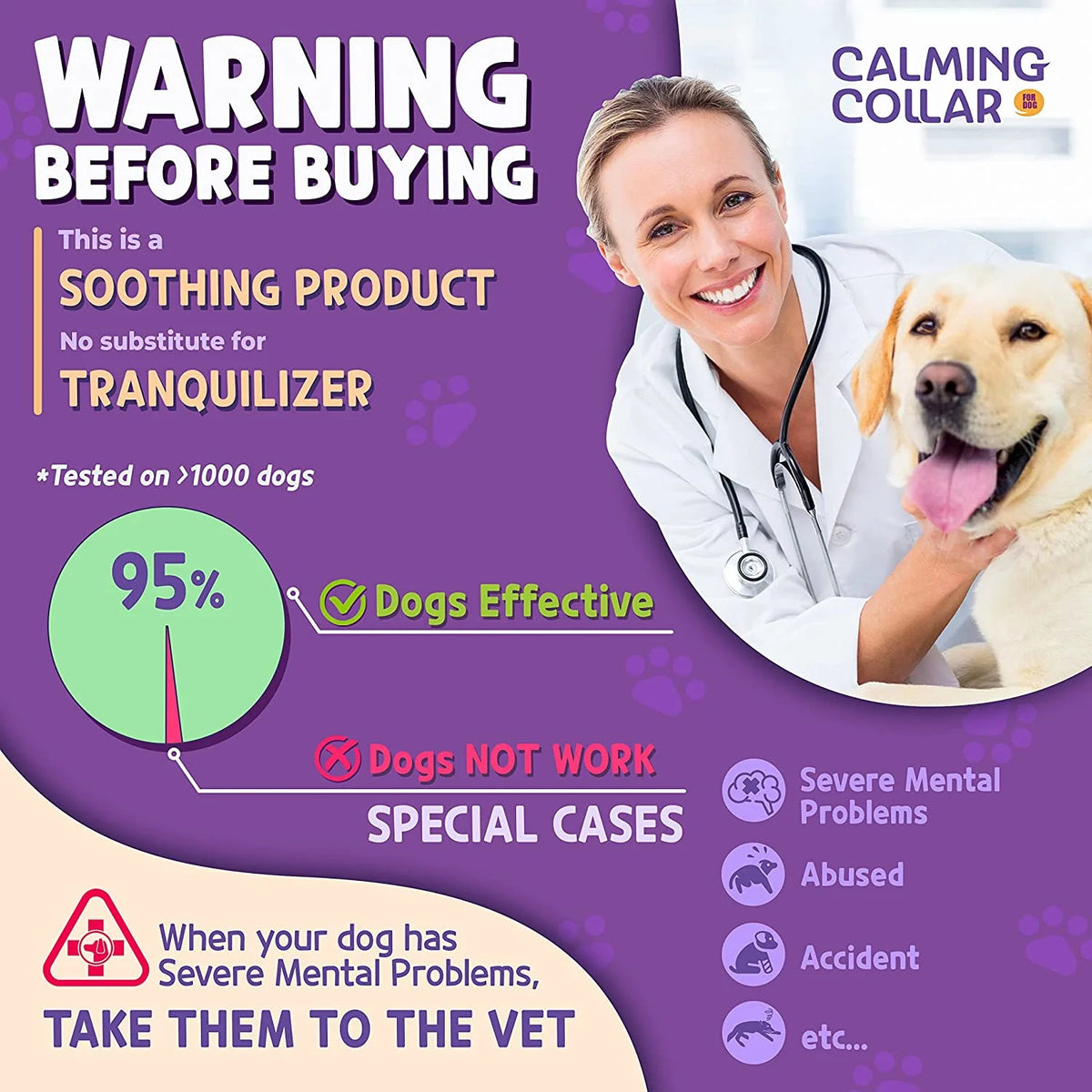 Pet Calm Collar Cat Dog Soothe Collar Adjustable Neck Strap Relieve Anxiety Remove Restlessness Protection Relax Pet Supplies