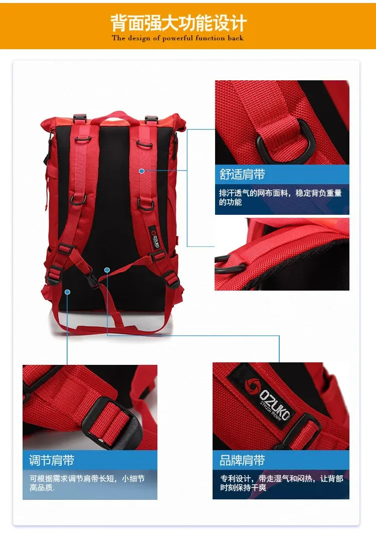 OZUKO Schoolbag for Teenager 15.6 inch Laptop Water   Backpack 49*28*14 Men   Student Backpacks Male Travel Mochila Fashion
