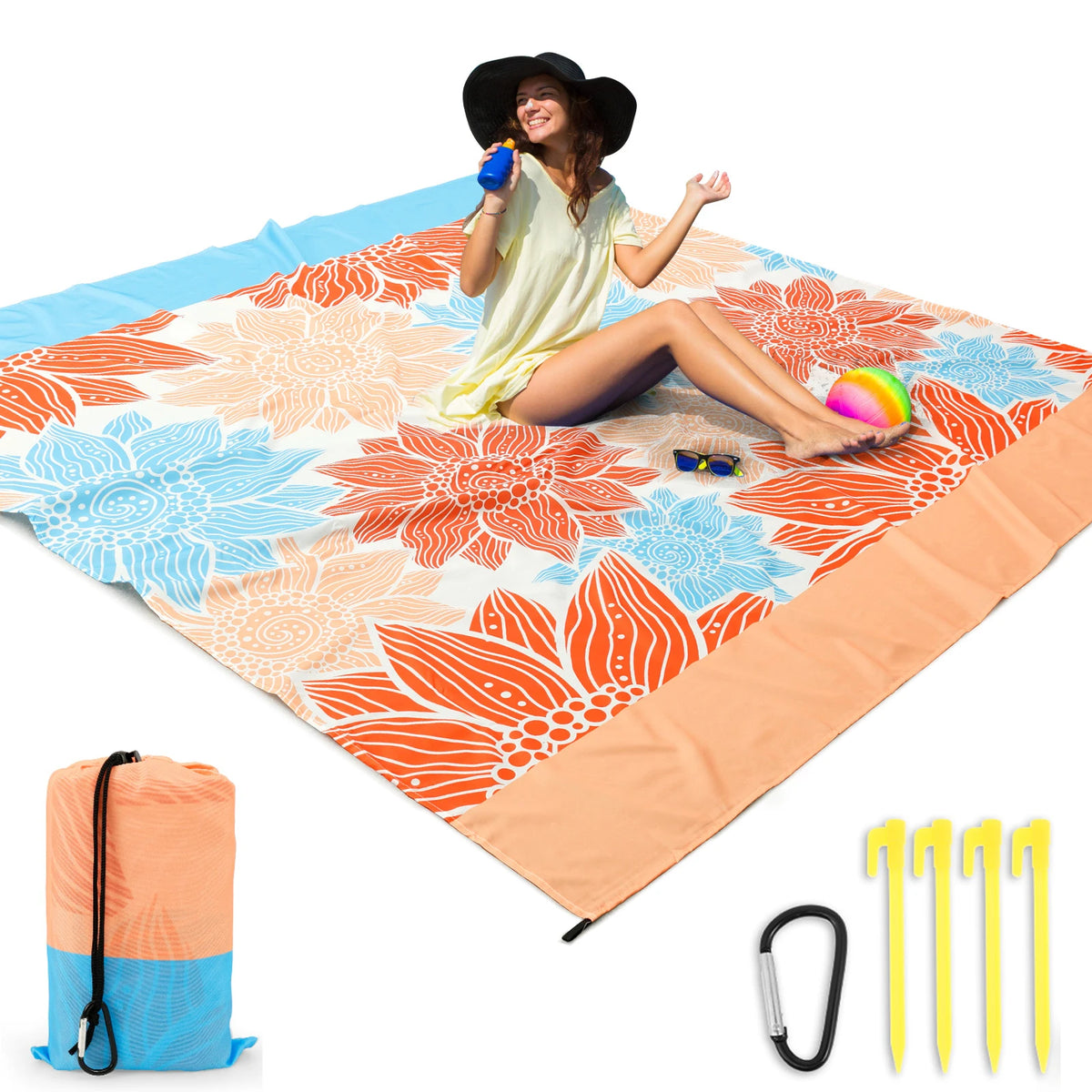 Beach Blanket Picnic Mat 210x200cm Waterproof Sandproof Portable Outdoor Sports Travel Hiking Camping Blanket