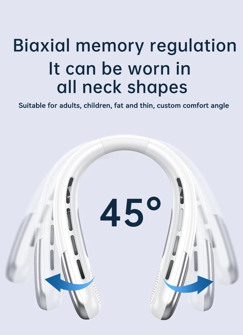 Portable Neck Fans for Outdoors Sports Rechargeable USB Mini Air Conditioner Fan Bladeless Neck-hanging Cooling Fan Air Cooler