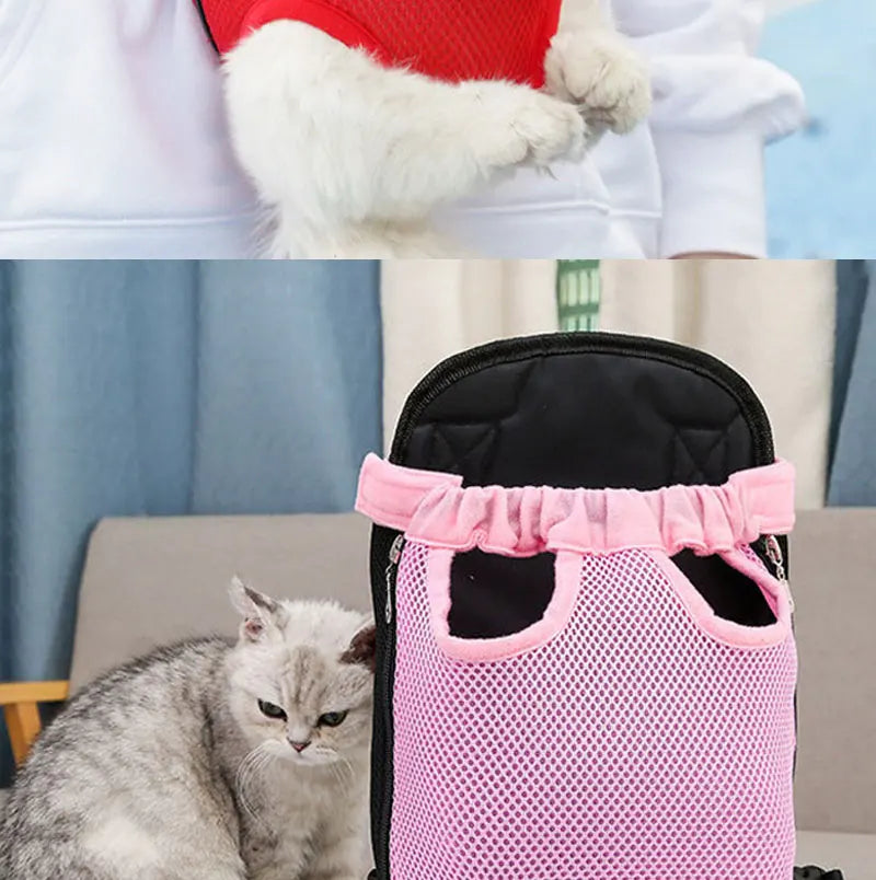 Adjustable Dog Front Carrier Legs Out Dog Breathable Portable Travel Pet Dog Carrier Backpack Mesh Carrier for Dog Cats Outdoor
