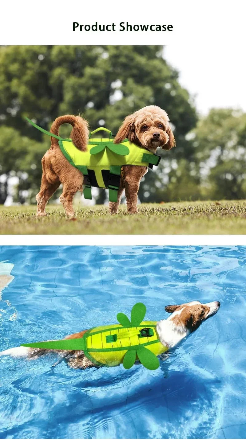 Summer Pet Dog Life Jacket Vest Clothes Life Vest Collar Harness Pet Dog Swimming Summer Swimwear Clothes Little Bee Pet Clothes
