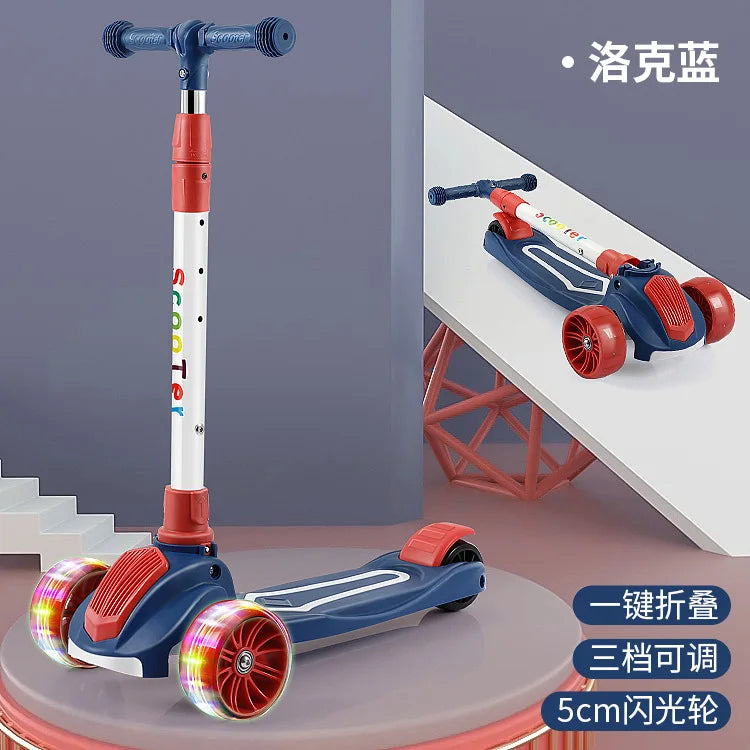Cycling City 2-12 Years Old Children's Scooter Foldable Scooter With Music Light 3-wheel Scooter 4-speed Adjustable Balance Car