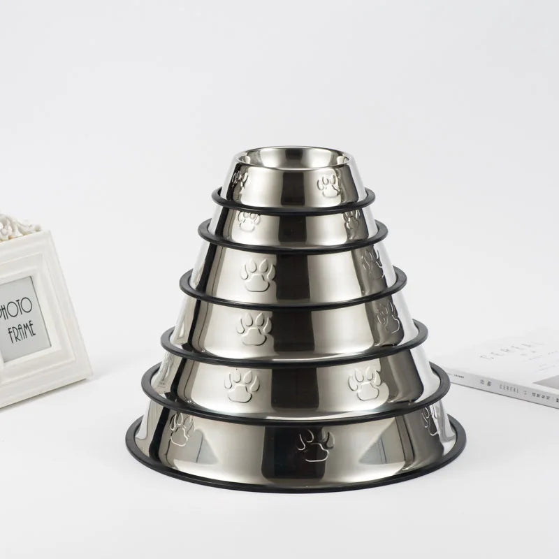 Stainless Steel Pet Bowls for Dogs and Cats - 6 Sizes (XS to XXL) - Feeding and Water Dishes