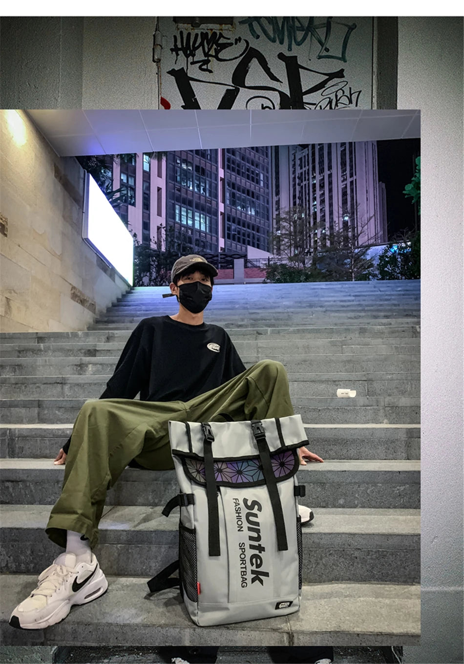 Youth Holographic Reflection Backpacks Fashion Urban Man Backpack Trend Brand Men's Travel Backpack Large Capacity School Bags