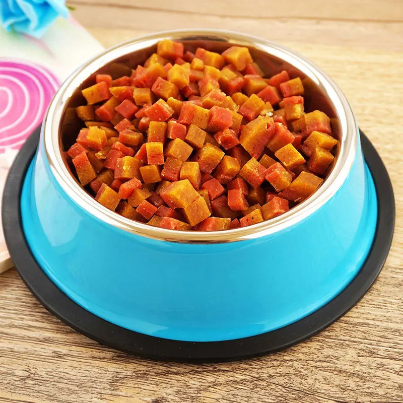 Personalized Stainless Steel Pet Bowls - Custom Name, Non-Slip, Colorful, Multi-Size